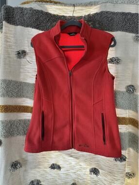 Eddie Bauer Fleece Vest - Women's Medium - Coral Orange